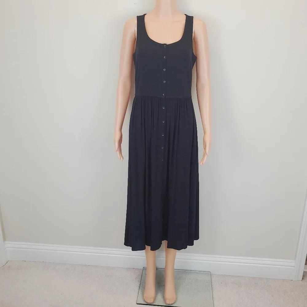 Fry Black Button Down Sleeveless Dress